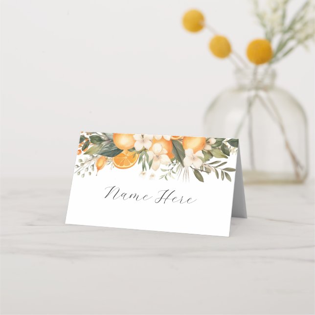 Cartes de nom pliées Cartes de Mariage Florales de (Devant)
