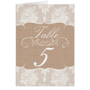 Cartes de nombre de Tableau de mariage de toile de