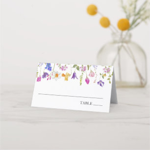 Cartes de noms de fleurs sauvages printanières pou