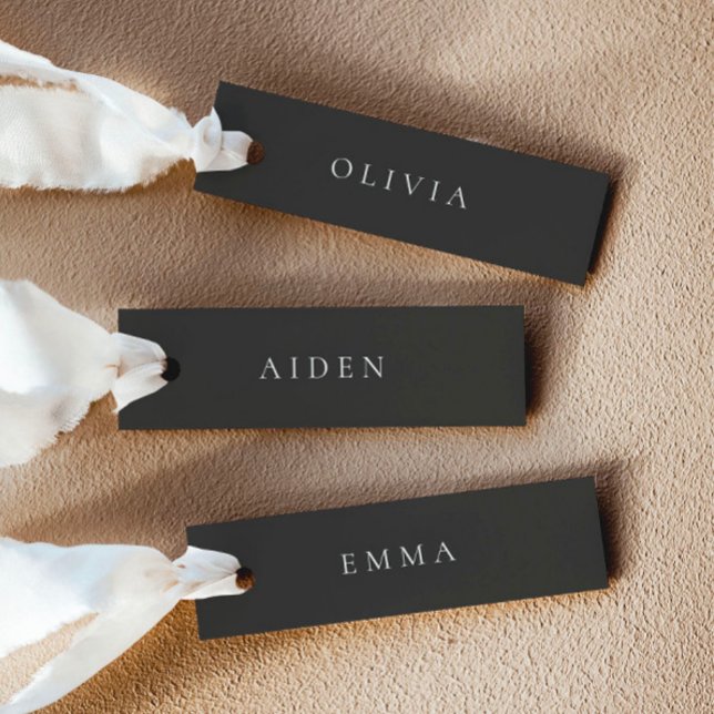 Cartes de Noms de Mariage Noir (Delivered untrimmed)