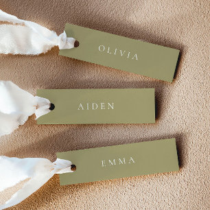 Cartes de Noms de Mariage Vert Matcha