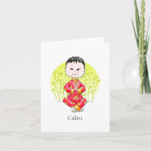 Cartes de note calmes de garçon de la Chine
