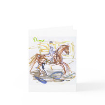 Cartes de note de "danse". Aquarelle de cheval et