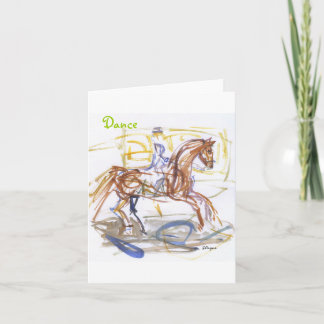 Cartes de note de "danse". Aquarelle de cheval et