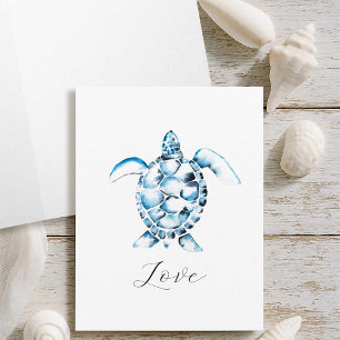Cartes De Note De La Tortue De Mer Aquarelle Avec