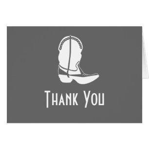 Cartes de note de Merci de botte de cowboy