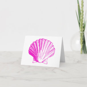 Cartes de note de Merci de Shell de mer de Fuscia