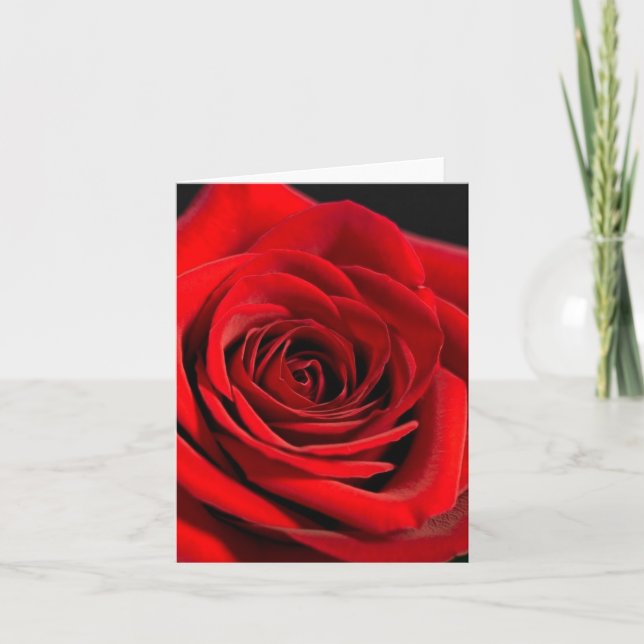 CARTES DE NOTE DE ROSE ROUGE (Devant)