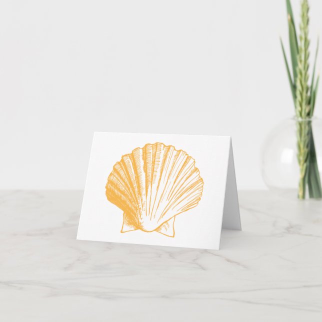 Cartes de note d'or de Merci de Shell de mer de (Devant)