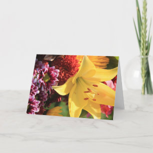 Cartes de note florales, amaryllis jaune, rouille,
