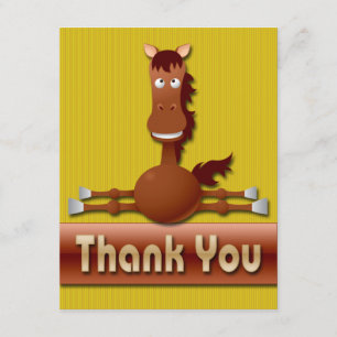 CARTES DE NOTE MIGNONNES DE MERCI DE CHEVAL
