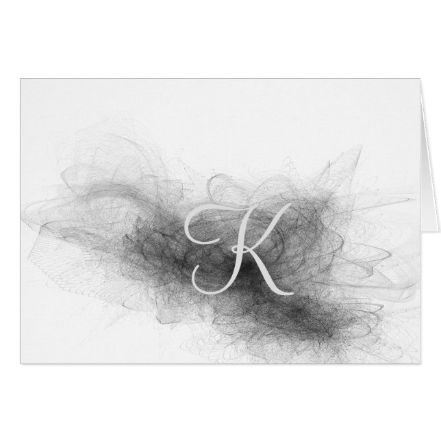 Cartes de note Monogramme de script - Flare dramat (Devant horizontal)