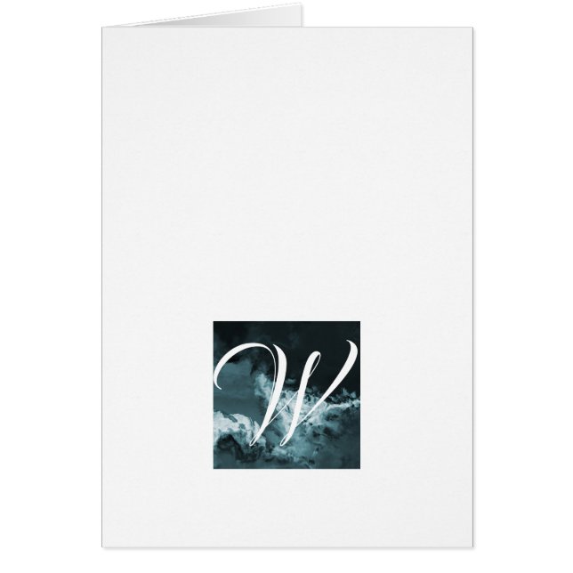 Cartes de note Monogramme Simple - Storm (Devant)