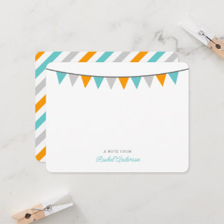 Cartes de note plates de monogramme moderne