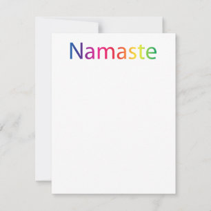 Cartes de note plates de Namaste d'arc-en-ciel