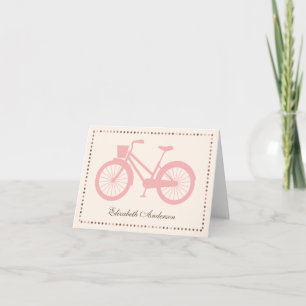 Cartes de note pliées par bicyclette rose