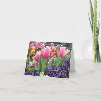 Cartes de note roses de forêt de tulipe