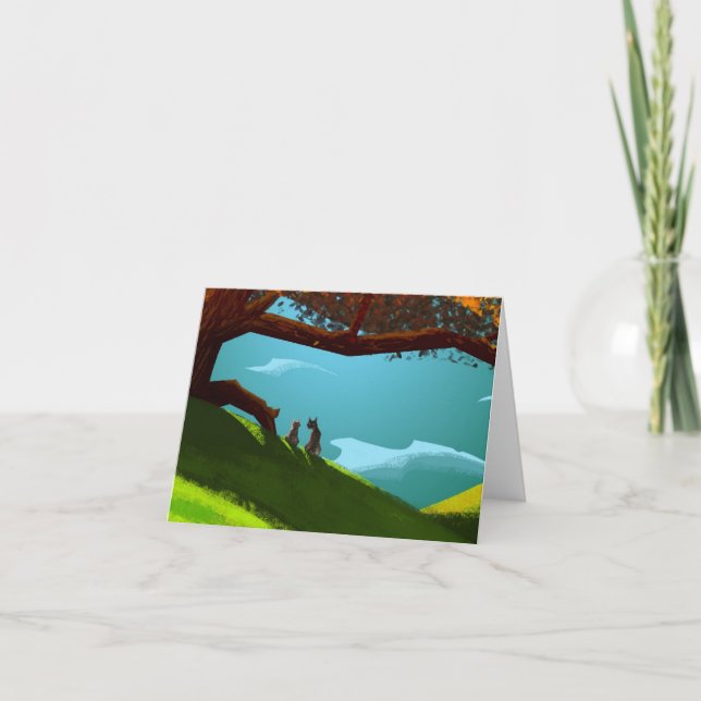 Cartes de note rouges d'arbres (Devant)