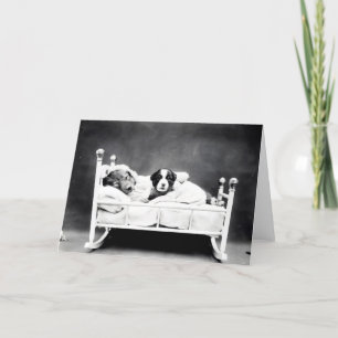 Cartes de note vintages de chiots et de chatons