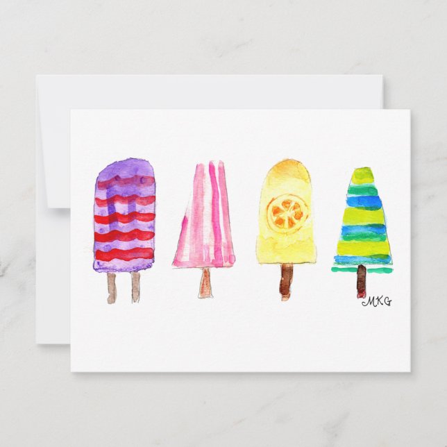 Cartes de notes à main tirées de pastèques aquarel (Devant)