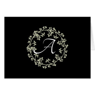 Cartes de notes à monogramme de couronne simple sc