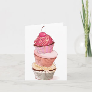 Cartes de notes à motif de pile de cupcakes