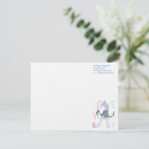 Cartes de notes Berger allemand aquarelle bleue