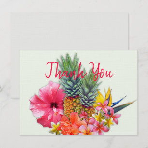 Cartes de notes blanches du Merci de bouquet hawaï