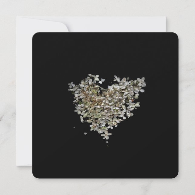 Cartes de notes botaniques Cœur d'Hortensia (Devant)