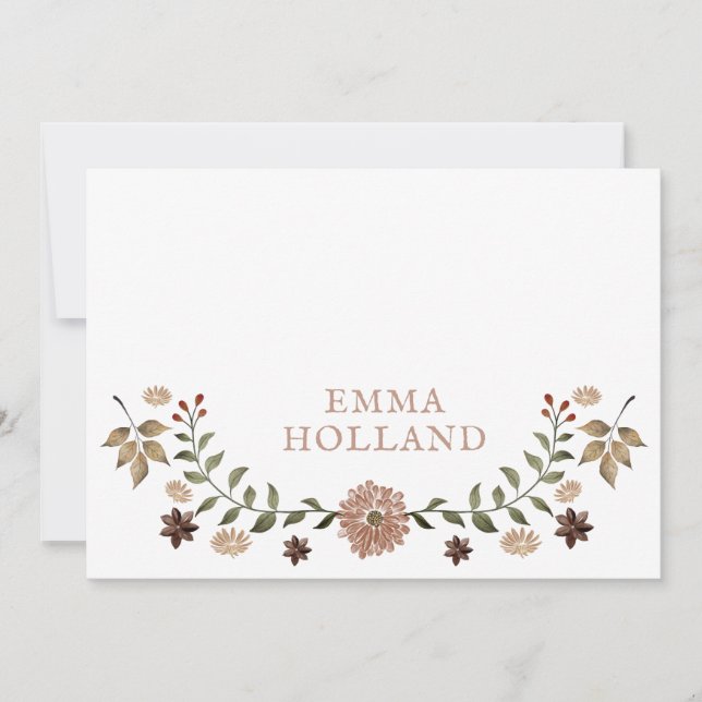 Cartes de notes botaniques russes personnalisées (Devant)