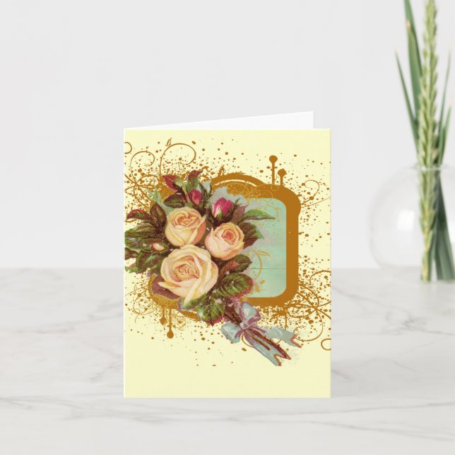 Cartes de notes Bouquet de roses victoriennes (Devant)