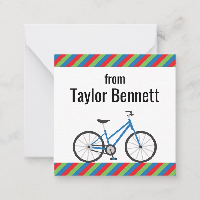Cartes de notes cadeaux de vélos colorés (Devant)