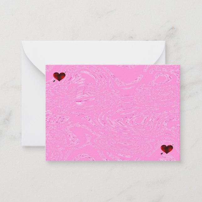 Cartes De Notes Cartes De Glace Et Coeurs Roses (Devant)