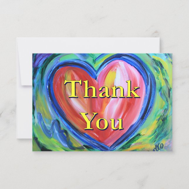 Cartes de notes d'art cardiaque Merci (Devant)