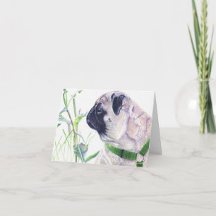 Cartes de notes d'art pour chien de carlin