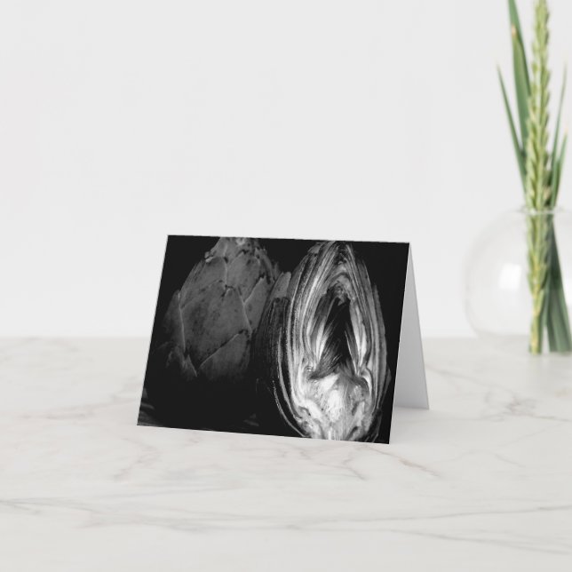 Cartes de notes d'artichaut - Noir et Blanc (Devant)