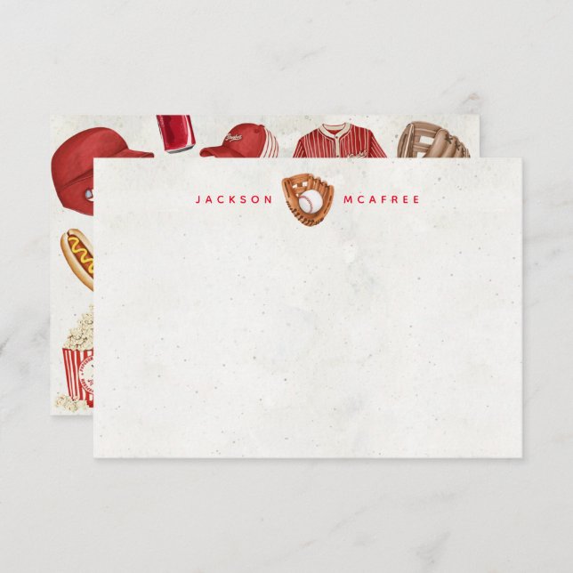 Cartes de notes de base-ball personnalisées (Devant / Derrière)