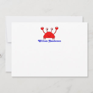 Cartes de notes de crabe rouge \ Cartes de remerci