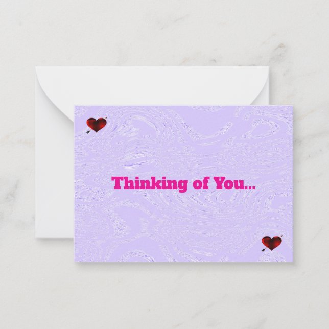 Cartes De Notes De Glace Et Coeurs Violets (Devant)