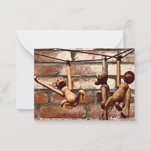 Cartes de notes de jouet en bois à bascule Trois s (Devant)