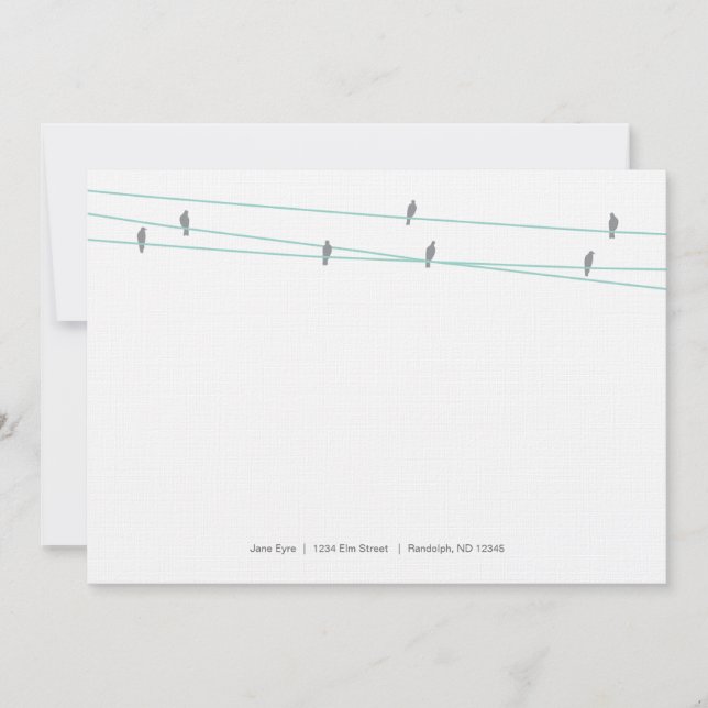 Cartes de notes de lin sur fil (Devant)