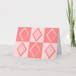 Cartes de notes de Motif de diamant KRW - Coral