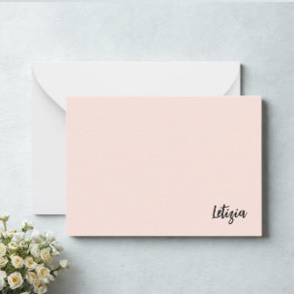 Cartes de notes de nom manuscrite Peach