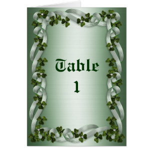 Cartes de notes de numéro de tableau Mariage irlan