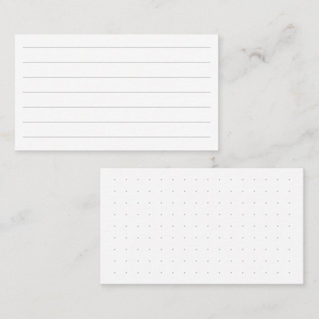 Cartes de notes de portefeuille (Devant / Derrière)