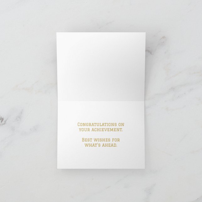 Cartes de notes de remise de diplôme noir et or |  (Intérieur)