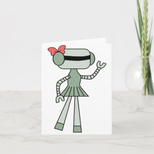 Cartes de notes de robot fille