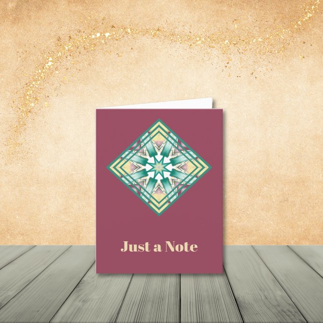 Cartes de notes décoratives, Turquoises, mauves et (Personalize a greeting or name.)