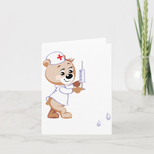 Cartes de notes d'infirmière en ours en peluche