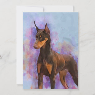 Cartes de notes - Doberman rouge sur Arrière - pla